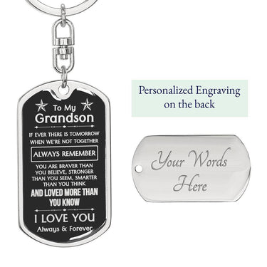 Grandson 'Always Remember' Keychain - Love You This Much
